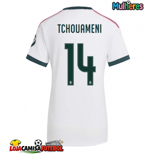 Camisa de Futebol Real Madrid Aurelien Tchouameni #14 Equipamento Principal Mulheres 2026-27 Manga Curta